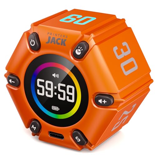 Pomodoro Timer 3/5/10/25/30/60min Preset, Mute & Vibration & Sound Alarm - color: Orange