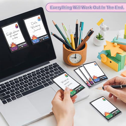Dumpster On Fire Desk Accessories,12 Pads Pop up Cute Sticky Notes | 3.54 x 2.36 Inch,It's Fine I'm Fine Everything is Fine, Memo Notes Funny Office Gifts for Women Men Coworkers - color: 12pcs Dumpster-a