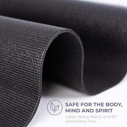 Ascend 6mm Thick Yoga Mat, 4 Pack, 72x24in - color: Black, size: 10 Pack