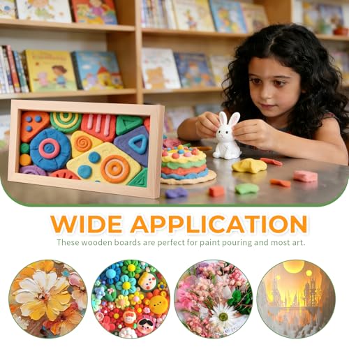 FSWCCK 5 Pack 6 x 12 inch Wood Panel Boards, Unfinished Wood Canvas Panels for Crafts, Painting Canvas, DIY Art Projects, Pouring, Arts Use with Oils, Acrylics - size: 6"X 12" 5 Pack
