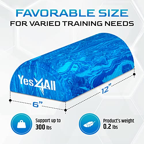 Yes4All EVA Firm Foam Roller for Stretching, Half Yoga Back Roller for Muscle Massage for Pilates, Yoga, Balance & Core Exercises - 12/36 inches - color: 12-inch - Blue