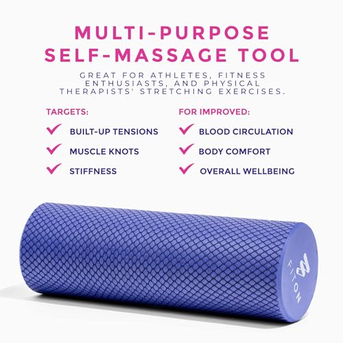 FitOn - 12"x4" Travel Sized Recovery Roller & 2-Pack of Yoga Blocks Bundle - Workout Equipment Set for Gym and Home Exercise - Workout with Durable Foam Roller & High-Density EVA Foam Yoga Blocks