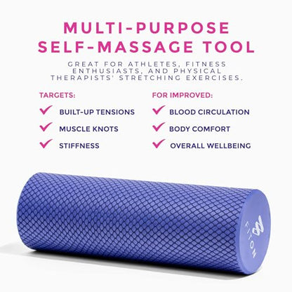 FitOn - 12"x4" Travel Sized Recovery Roller & 2-Pack of Yoga Blocks Bundle - Workout Equipment Set for Gym and Home Exercise - Workout with Durable Foam Roller & High-Density EVA Foam Yoga Blocks