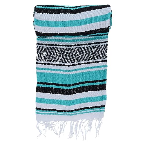 BlackCanyon Gear Falsa Blanket Rolled Cotton Blend OL124 Mexican Style Saddle Yoga Beach Blanket Aztec Throw Colorful Serape - 4FT x 6FT