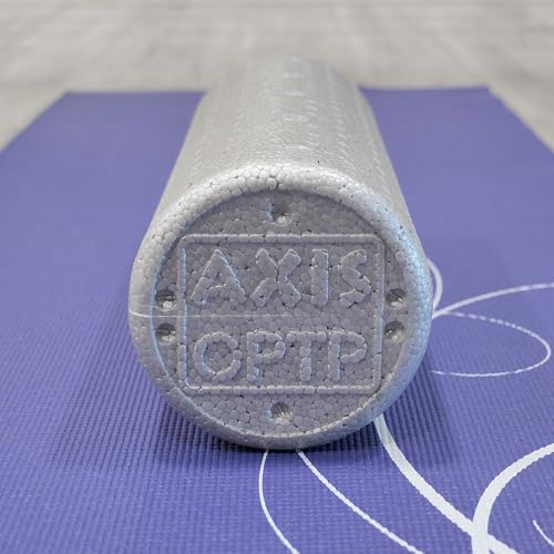 OPTP Silver AXIS Moderately Firm Foam Roller – Round, Silver, 18" x 6" | Moderate density for sports medicine, physical therapy, Pilates, yoga, trigger point myofascial release, Heat-molded EPP foam - size: 18" x 6" Round