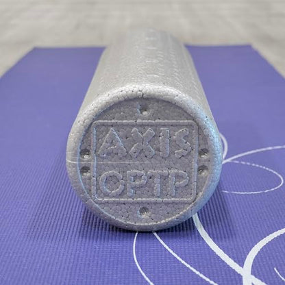 OPTP Silver AXIS Moderately Firm Foam Roller – Round, Silver, 18" x 6" | Moderate density for sports medicine, physical therapy, Pilates, yoga, trigger point myofascial release, Heat-molded EPP foam - size: 18" x 6" Round