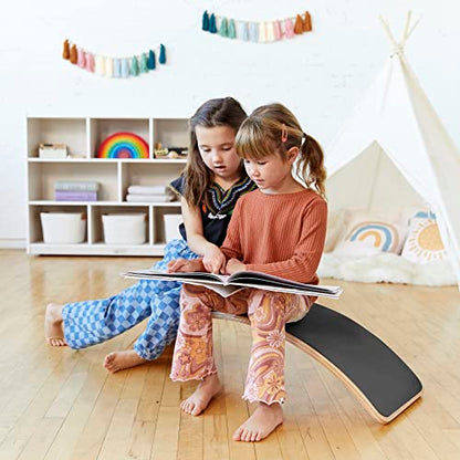 ECR4Kids Balance Board, Montessori Toy, Black - color: Black