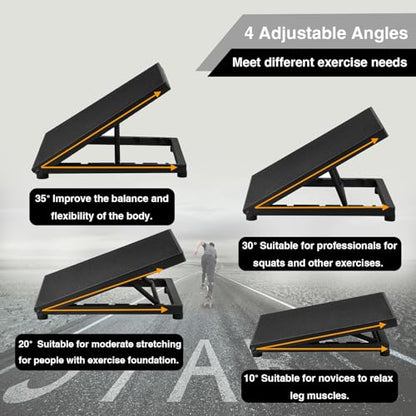Professional Steel Slant Board Calf Stretcher Adjustable Balance Board with Non-Slip Surface for Ankle and Foot Stretching