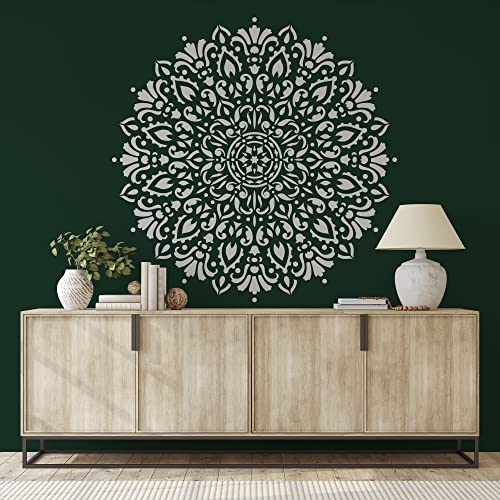 Harmony Floor Stencils - Mandala Template, Furniture Stencil - size: 20"x20"
