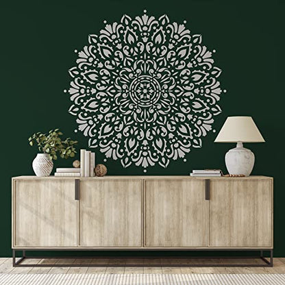 Harmony Floor Stencils - Mandala Template, Furniture Stencil - size: 20"x20"