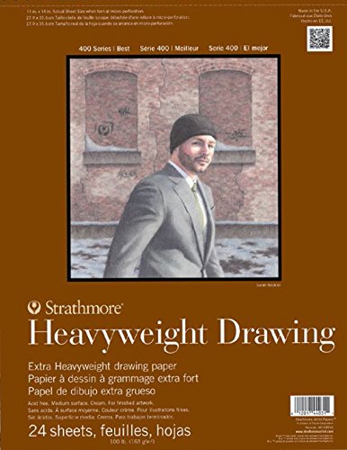 Strathmore 400 Series Heavyweight Drawing Pad, 100 lb. Paper, 18 X 24 inches, Cream, 24 Sheets (400-218)
