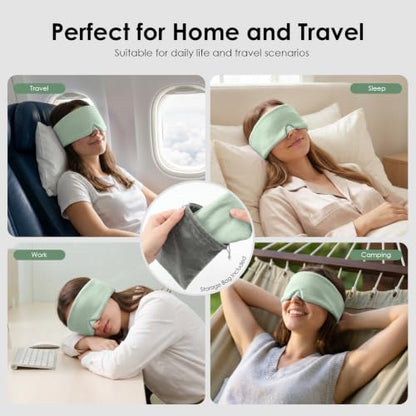 MORLIDEN Sleep Mask for Women Men, Light Blocking Eye Mask, Sage - color: Sage Green Ice Silk
