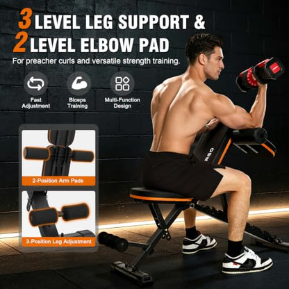 Adjustable Weight Bench for Home Gym, Foldable Workout Bench, Incline Bench