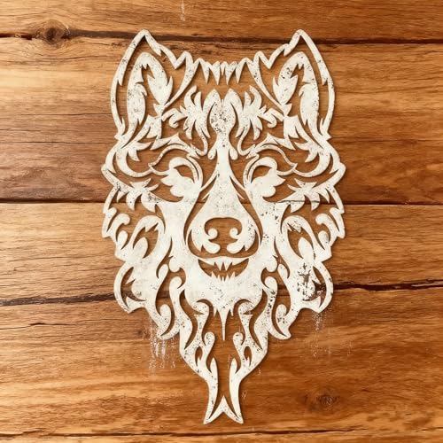TIAMECH A4 Reusable Wild Wolf Stencil for Painting | Tribal Styled Wolf Layering Template, DIY Wall Art, Wood Furniture, Scrapbook & Crafts (8.3x11.7inch) - style: Wild Wolf