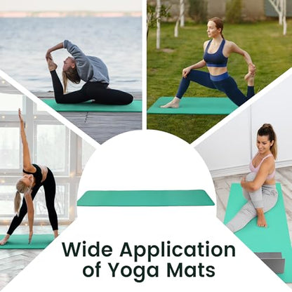 Fitvids Yoga Mat, 1/2-Inch Extra Thick High Density Exercise Mat, Anti-Tear Exercise Yoga Mat with Carrying Strap, Suitable for Various Yoga Exercises - color: Aqua