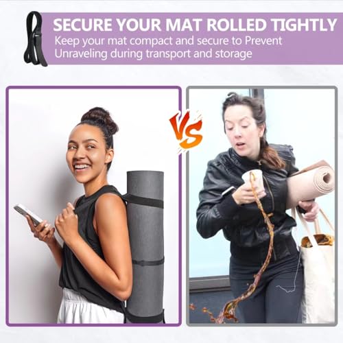 Yoga Mat Carrier Strap, Adjustable Thick Straps Sling for Carrying Large Mats, Stretching Band - color: 1pc Black