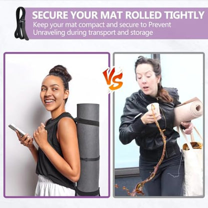 Yoga Mat Carrier Strap, Adjustable Thick Straps Sling for Carrying Large Mats, Stretching Band - color: 1pc Black