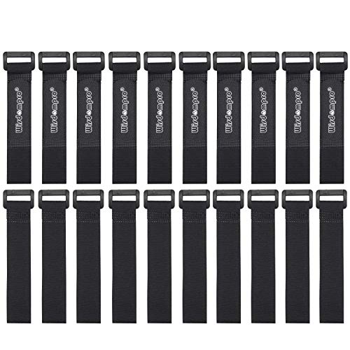 Wisdompro 20 Pack 0.8 x 8 In Small Hook and Loop Tie Down Straps Heavy Duty - size: 0.8 x 8 Inch, 20 Pack