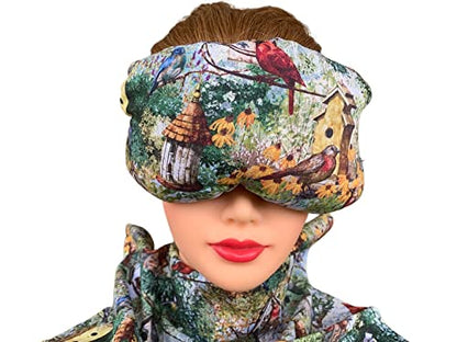 Eye Mask Lavender Eucalyptus, Sinus, Herbal Pack, Hot Cold Pack, Heat Wrap,Organic, Flax Seed, Microwave Therapy, Sleep Mask, Yoga Meditation Eye Pillow, Bird House