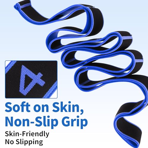 Stretch Strap, Yoga Stretching Band, Elastic Stretching Strap, Yoga Stretch Strap with 8 Loops, for Effective Stretching - color: Blue