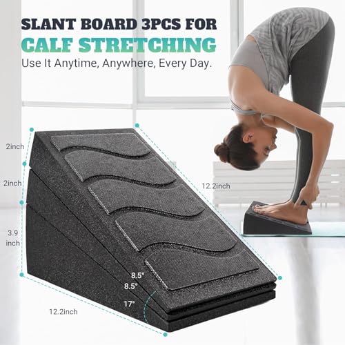 Squat Wedge Block, 960 LBS Weight Capacity, Slant Board for Calf Stretching - color: Black&Purple