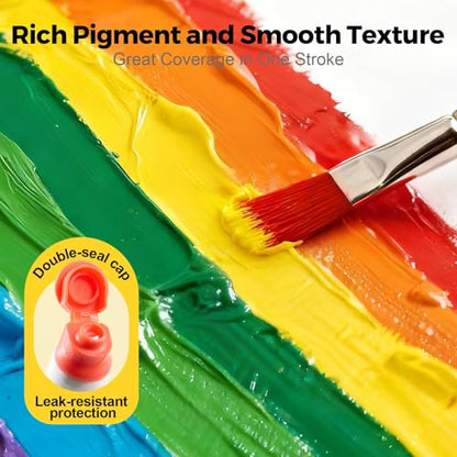 Jar Melo Kids Tempera Painting Set, Washable Paint Set for Kids Ages 4-8 | Portable, Safe and Non-Toxic, Mess Free Coloring, Tempera Paints for Drawing Art