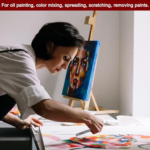 HARFINGTON No.5 Painting Palette Knife Stainless Steel Pointy Spatula | Pallet Knife, with Beech Wood Handle, for Oil Acrylic Paint Canvas Mixing Spreading