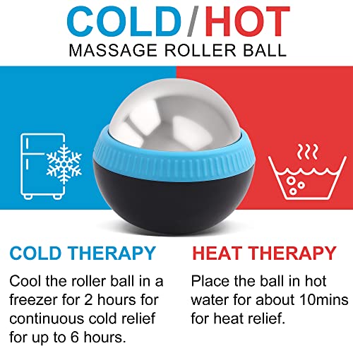 Cryosphere Massage Roller Ball for Body Muscle Relief, Set of 2 | Cold Roller Massager for Back, Neck, Deep Tissue, Foot Plantar Fasciitis, Myofascial Release, Ice Therapy Ball