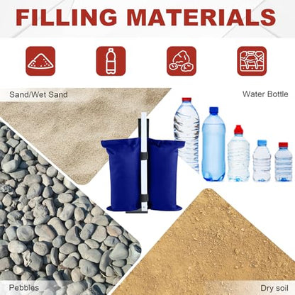 ABCCANOPY Canopy Weights 120 LBS Gazebo Tent Sand Bags,4-Pack Blue (Without Sand) - color: Blue, size: 120 LBS