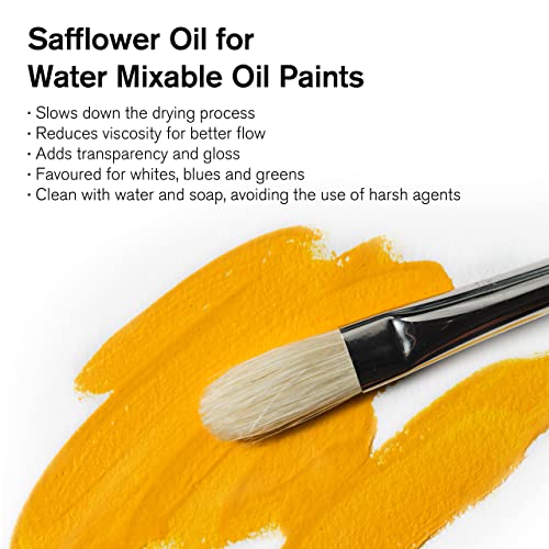 Winsor & Newton Artisan Safflower Oil, 250ml (8.4-oz) bottle | Makes Oil Color "Fatter", Slows Drying Times, Stabilizes Paint Film, Use with Whites, Pale & Bright Colors - color: Artisan Safflower Oil, style: 8.4-oz Bottle