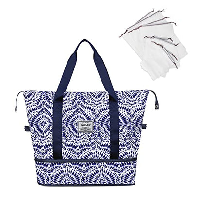 NPBAG Women Travel Duffel, Multi Functional Large Expandable Weekender Carry-on Tote, Gym Workout Overnight Bag, Mommy Hospital Bag for Labor and Delivery - color: Basic-Tie Dye, style: Basic Version