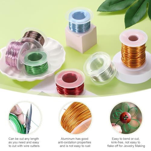 HARFINGTON 20 Gauge Aluminum Craft Wire 0.8mm 98.5ft Flexible Bendable Anodized Metal Jewelry Sculpting Wire for Jewelry Making Modelling Craft DIY, Green - color: Green, size: 30M x 0.8mm