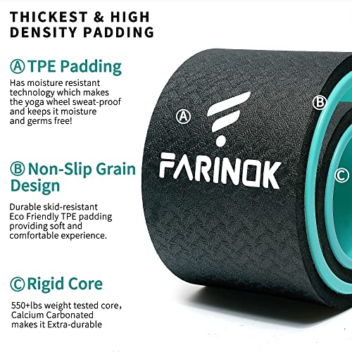 Yoga Wheel Set of 2, Upgraded 10MM Back Wheels for Pain Relief & Stretching | Strongest Thick Back Roller for Deep Tissue Massage, Improving Yoga Poses Backbend - style: Set of 2