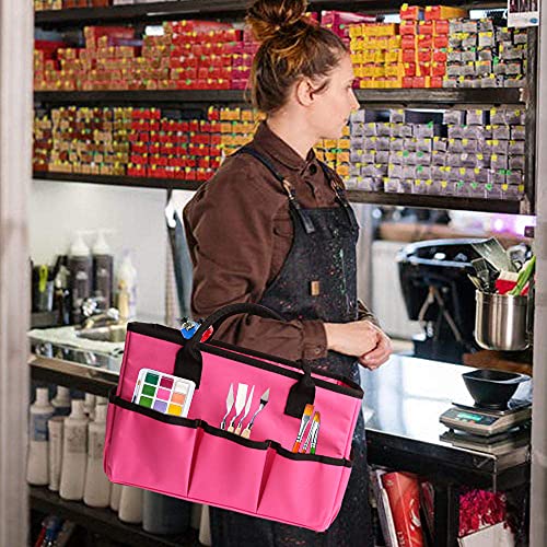 ZKOO Art Portfolio Bag (Black, 18" * 24") + Art Craft Storage Bag-Pink