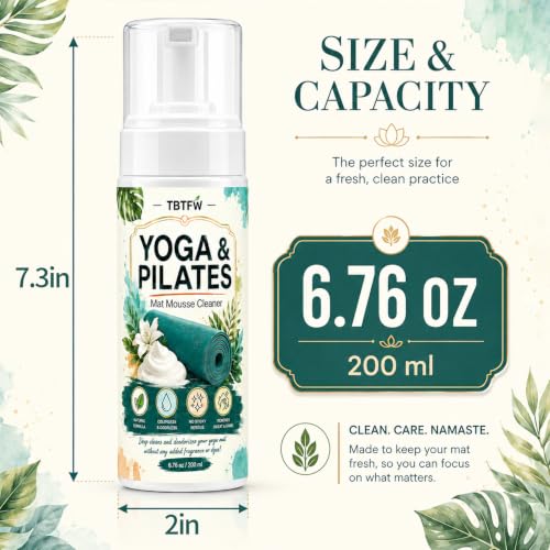 TBTFW Yoga Mat Cleaner Spray, Yoga Mat Foam Cleane-6.76oz
