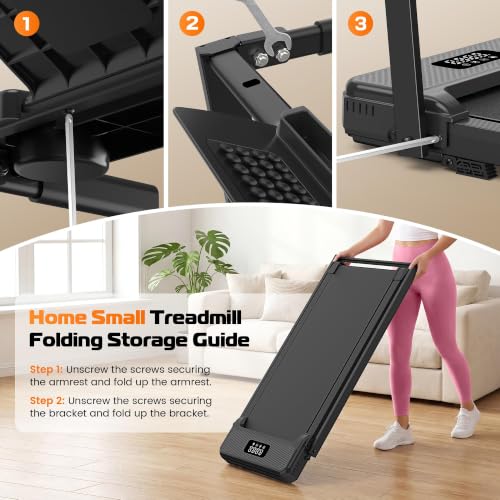 ANCHEER Walking Pad with Handle Bar, 12% Incline, Foldable Treadmill - color: 09-Black