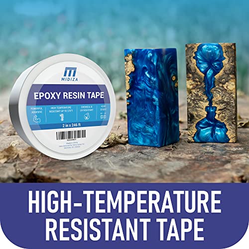 Midiza Epoxy Resin Tape 2" x 246 ft High Temp Release Tape for Molds | Tape Mold Release for River Tables & Crafts, High-Temp Silicone Easy-Peel Release Tape