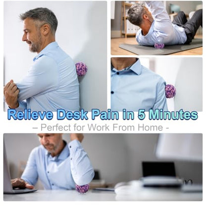 Deep Tissue Massage Ball for Exercise & Recovery - SGS Certification - Targets Back, Shoulder, Legs&Feet - Relieves Muscle Knots, Joint Pain&Tightness, Pressure Point Therapy- Myofascial Release Ball - color: Pink&purple, size: 1-Pack | 2.8-inch