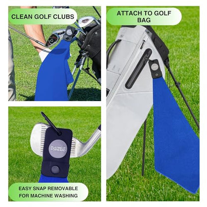 Magnetic Golf Towels for Golf Bags with Clip & Ultra Strong Magnet - Waffle Weave Microfiber Towel for Secure Hold on Bags & Carts - Ideal Club Cleaner & Accessories - Bright Blue - color: Bright Blue