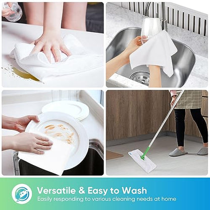HOMEXCEL White Microfiber Cleaning Cloth, Microfiber Towels for Car,12 PK | Lint Free Wash Cloths, Cleaning Rags for Household, Car Wash Towels for Detailing Drying, Scratch-Free, 11.5"X 11.5" - color: White
