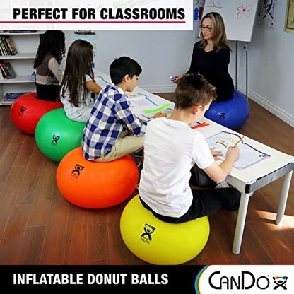 CanDo 30-1954 Donut Swiss Stability Ball for Yoga, Pilates and Balance Training, 30" Diameter, Red - style: 30-inch