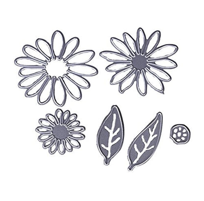Flower Cutting Dies Metal Dies for Card Making Stamps Embossing Stencil Scrapbooking Album Paper DIY Crafts Decor (6 Pieces) - style: Flowers and leaves
