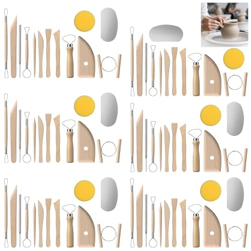 Clay Modeling Tools Kit 78-Piece, Stainless Steel & Pine Wood Clay Sculpting Tools for Carving, Trimming, Shaping, Smoothing - Pottery Tool Set for Beginners & Pros