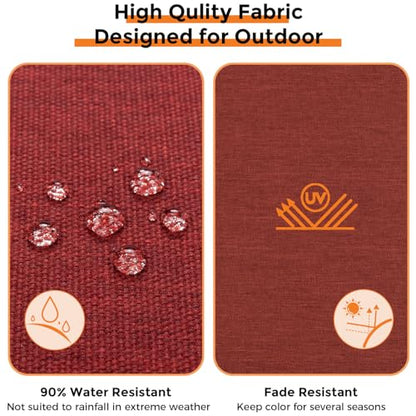Magpie Fabrics Outdoor Tufted Seat Cushion 19"x19" Set of 2 (Dark Red) - color: Dark Red