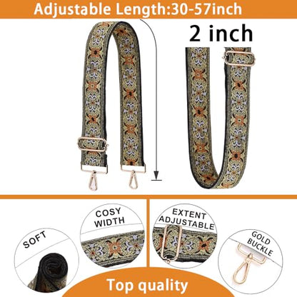 S-Jacorry Purse Strap Replacement Crossbody Wide Shoulder Strap Adjustable Canvas Straps Handbag Strap Replacement Belts - color: Gold Buckel-931