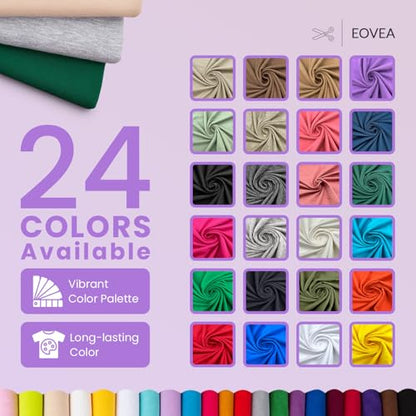 EOVEA - Cotton Spandex Fabric by The Yard - 4 Way Stretch Jersey Knit - Spandex & Cotton T-Shirt Fabric - Lightweight, Breathable - 60" Wide Roll| 10 oz(Lilac, 1 Yard) - color: Lilac, size: 1 Yard