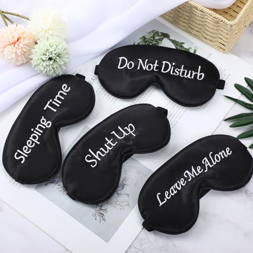 Geyoga 8 Pack Silk Funny Sleep Masks for Women Sleep, Dark Colors - color: Dark Colors