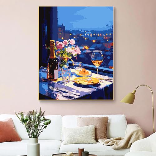 ZRIZQ Landscape Paint by Numbers Kit for Adults Beginner,City Scape,16x20 | Full set with wooden brushes,rolled canvas,rich paints.Calming activity.Beginner friendly.Just open and paint. - color: 16"X20"Rolled Canvas-Flowers 3