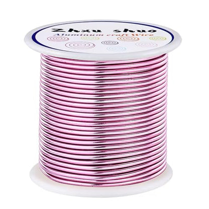 12 Gauge(2mm) Aluminum Wire 35 Yards Anodized Metal Wire for Bonsai Armature Crafting Sculpting Jewelry Craft Making Beading Floral (Pink, 12 Gauge) - color: Pink