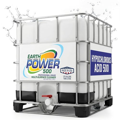 Earth Power Hypochlorous Acid 500 PPM Multipurpose Cleaner – 500 Gallon - style: 500 Gallons